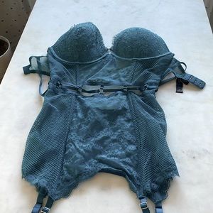 Victoria’s Secret basque/corset with garters/suspenders.